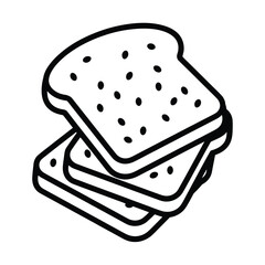 Simple line drawing of stacked sliced bread