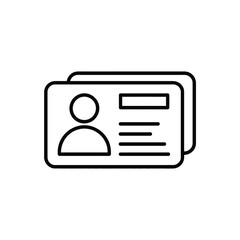 Simple outline icon of identification cards