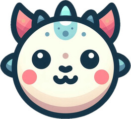 Fototapeta premium illustration of a small dragon in kawaii (cute) style with a cartoon and adorable design