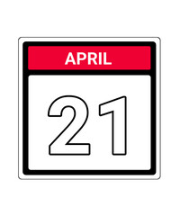 calendar icon April month date 21