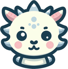 illustration of a small dragon in kawaii (cute) style with a cartoon and adorable design