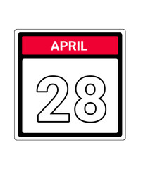 calendar icon April month date 28