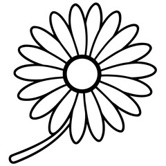 Charming daisy blossom outline art for coloring books and creative design projects, cheerful floral elegance for spring