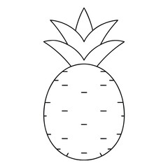 Simple black outline illustration of a pineapple.