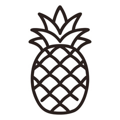 Simple black outline illustration of a pineapple.