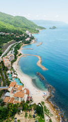 Aerial view of exotic beaches south of Puerto Vallarta, Mexico
