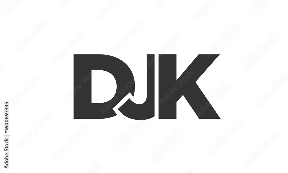 Fototapete djk logo design template with strong and modern bold text. initial based vector logotype featuring s
