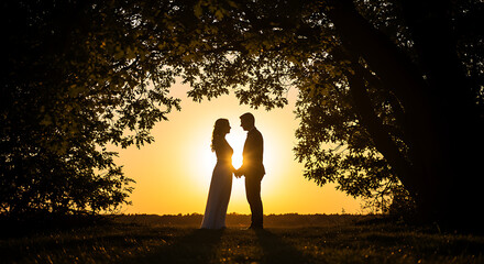 Couple Silhouette at Sunset