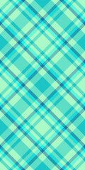 Celebrate tartan background check, fold plaid pattern seamless. Craft fabric vector textile texture in teal and green colors.
