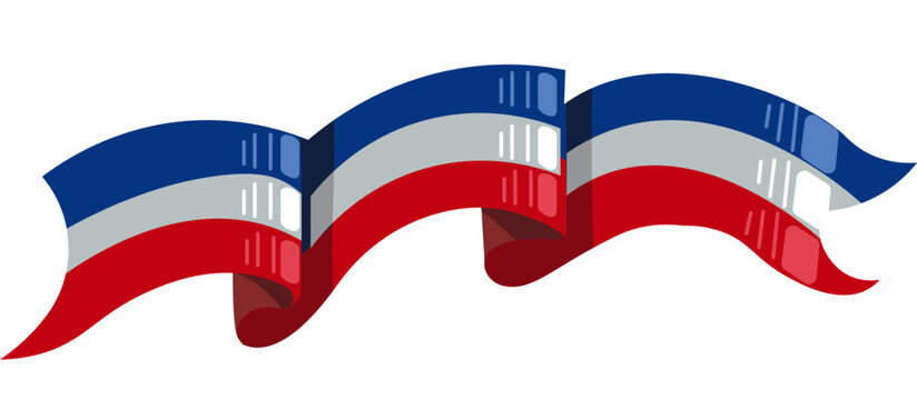 Vector ribbon inspired by the flag of France, decorated in the traditional Argentine fileteado porteño style. Perfect for cultural events, patriotic design, or national holiday projects