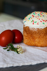 Home-made Easter bread. Easter food. 