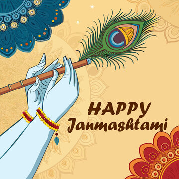 vector illustration of a Happy Janmashtami