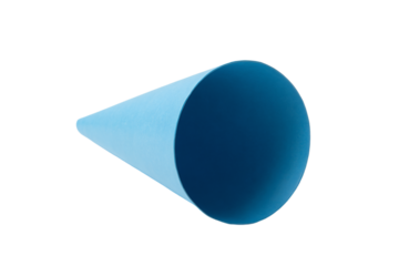 a blue cone is shown against a white background