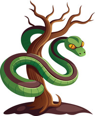 Obraz premium snake-coiled-around-a-swamp-tree-branch