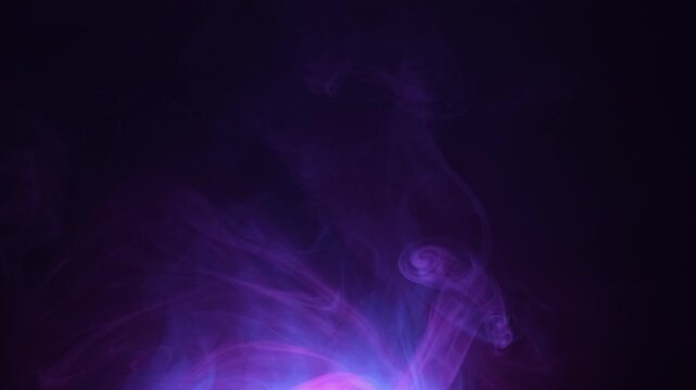 Abstract background purple blue color smoke. Slow motion shot of modern neon smoke