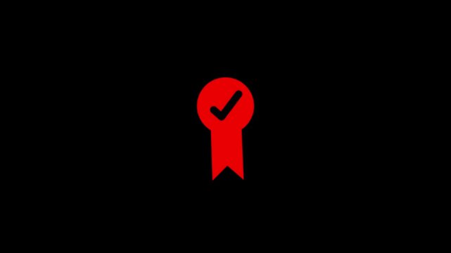 Animated green quality mark. Approved or certified icon in a flat design.