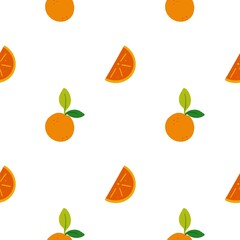 Seamless fruit pattern with orange and grapefruit slices on white background for healthy eating, vitamin nutrition, and wellness design
