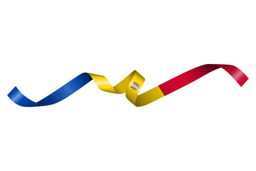 Set of flag ribbon with colors of  Moldova for independence day celebration decoration