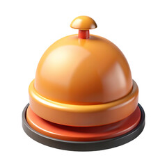 Classic brass service bell on a transparent background