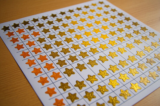 
"Gold star sticker chart for classroom rewards 