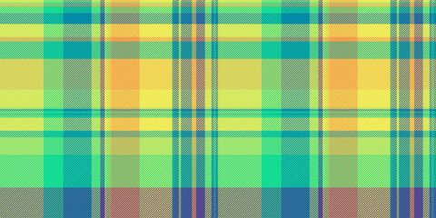 Commercial plaid vector background, installing check seamless texture. Purity tartan textile pattern fabric in green and yellow colors.