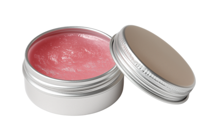 Pink Lip Balm in Silver Container Beauty Product