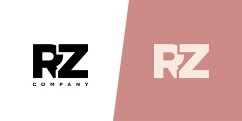 Letter R and Z, RZ logo design template. Minimal monogram initial based logotype.