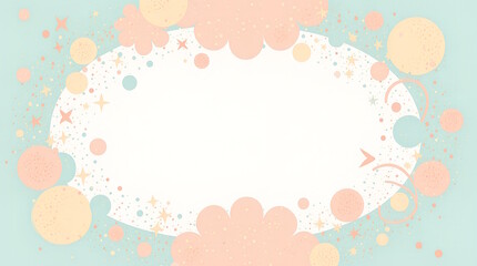 Pastel Floral Halftone Frame Background