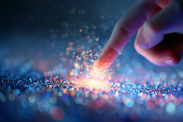 
"Floating holographic 'Like' UI in sci-fi scene 