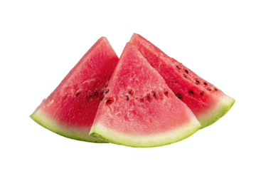Close-up of three watermelon slices