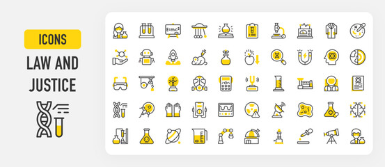 Set of Law and Justice vector stroke icons. such as illustration.	

