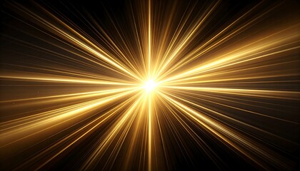 Radiating golden light explosion