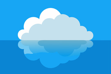 cloud reflections on calm water