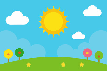 spring day with clear skies