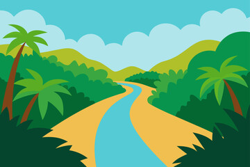 Obraz premium tropical river with jungle trees