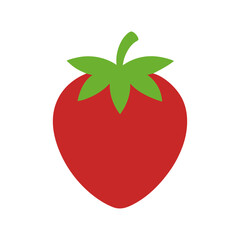 Simple strawberry fruit silhouette on transparent background in clean design  