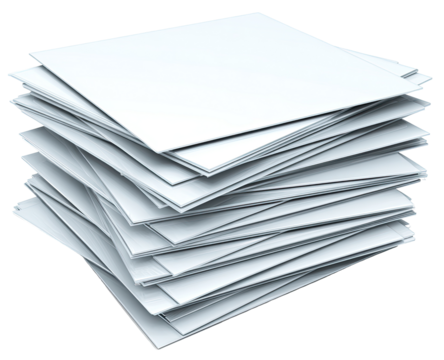 Stacked white sheets of paper