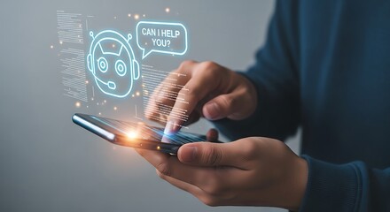 AI Chatbot Assistance. Mobile Phone Customer Support Interaction