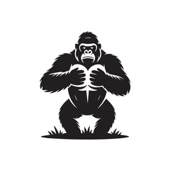Stylized black and white illustration of a badger peeking out from tall grass