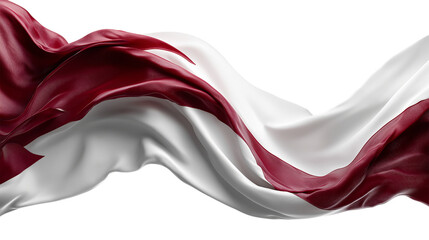 Qatar Flag Flowing Silk Fabric Isolated Background