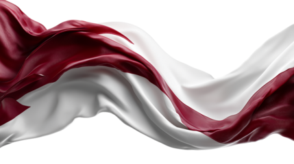 Qatar Flag Flowing Silk Fabric Isolated Background