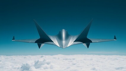 Obraz premium Explore the Innovation of a Futuristic Aircraft in Flight