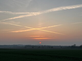 sunset over the field