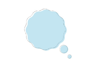 ふわふわした丸いふきだしフレーム　青
Fluffy round speech bubble frame blue