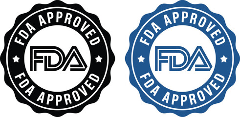 FDA Approved Seal Badges in Black and Blue Variations