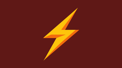 Yellow Orange Lightning Bolt Icon Maroon Background