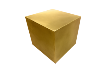a gold cube on a white background