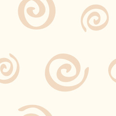 abstract seamless pattern with spirals beige color