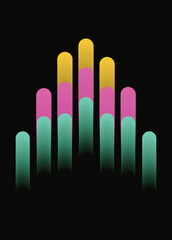 Silhouette Vector Illustration of Raised Hands with Thumbs Up – Black Icon Symbolizing Help, Business Support, Group Participation, Volunteerism, Voting, and Team Unity – Abstract Human Body Sign 