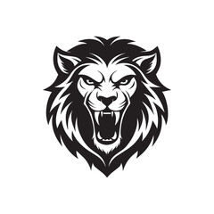 Logo Vector 250703 black lion head logo concept